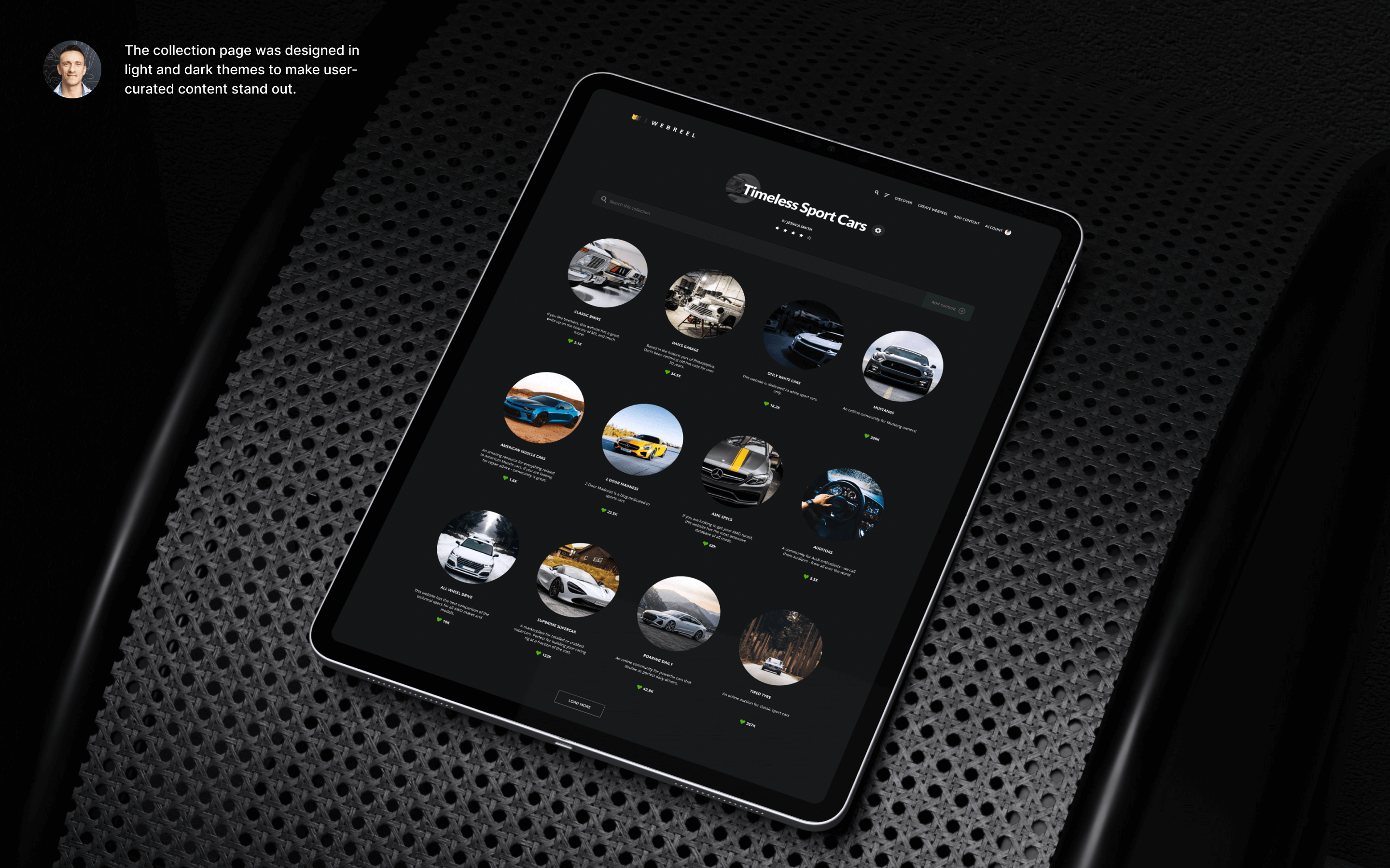 Example of Webreel - collection page