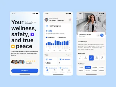 Intuitive UX/UI Design for a Health Monitoring App app app interface design health tech healthcare design healthy medical medicalui minimal design mobile modern ui monitoring system ui userexperience uxui valmax vital monitoring webdesign website wellness