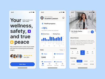 Intuitive UX/UI Design for a Health Monitoring App app app interface design health tech healthcare design healthy medical medicalui minimal design mobile modern ui monitoring system ui userexperience uxui valmax vital monitoring webdesign website wellness