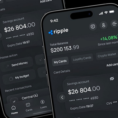 Ripple® Bank app design ui