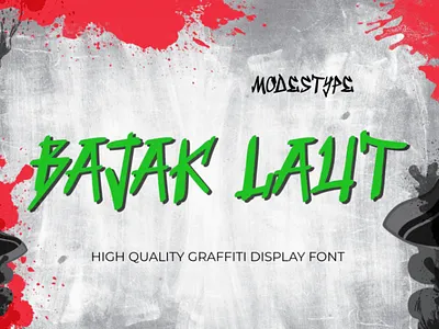 Bajak Laut – Graffiti Display Font branding design display font edgy font gaming graffiti movie poster rebel street art thumbnails youtube