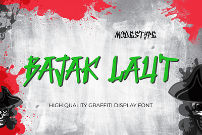 Bajak Laut – Graffiti Display Font branding design display font edgy font gaming graffiti movie poster rebel street art thumbnails youtube