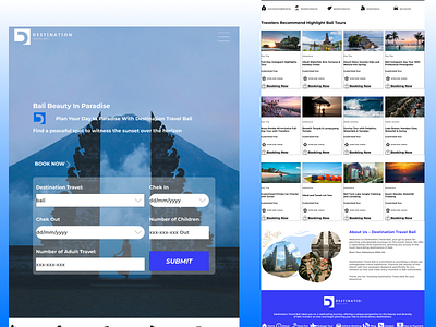 Destination - Travel Agency Landing Page app branding design graphic design ui ux web website