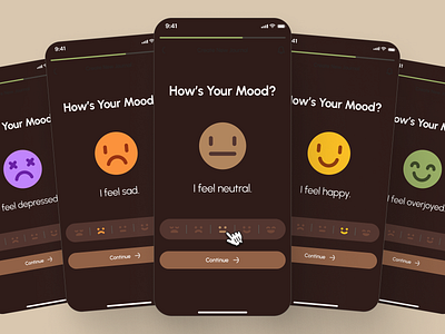 freud v2: AI Mental Health Companion App - Mood Check-In Slider ai mental health app ai therapy app clean emotino ui figma ui kit green mental health app mental health chatbot mental health companion mental health ui kit mindful assistant app mindfulness app minimal mobile app modern mood app mood check in mood illustration mood tracker app self care app