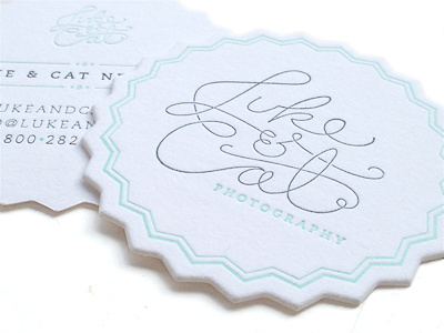 Luke & Cat Letterpress Business cards business business cards cards cat diecut letterpress logo luke photography shape type