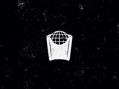 Fried Society mark fries globe heart attack logo mark world