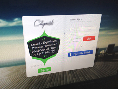 Login Page connect facebook form landing sign up signup splash ui vibrant web