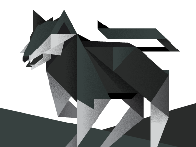 Wolf illustration origami vector wolf