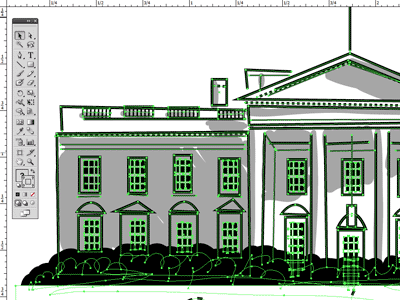 White House building dc government illustrator president vector washington white house