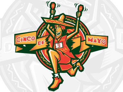 Cinco Man 3 character cinco de illustration mayo runner running sprinter stylized