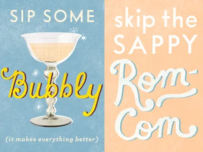 things to do on v-day hand drawn retro typography