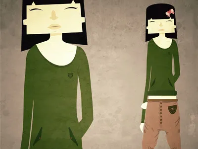 Nakiami character chick cute girl hipster vector