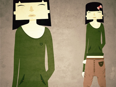 Nakiami character chick cute girl hipster vector