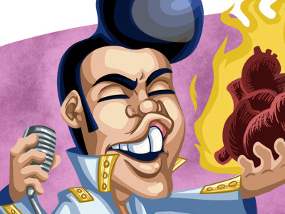 Hunka Hunka Burnin' Love elvis illustration kaycie d. kcd studios