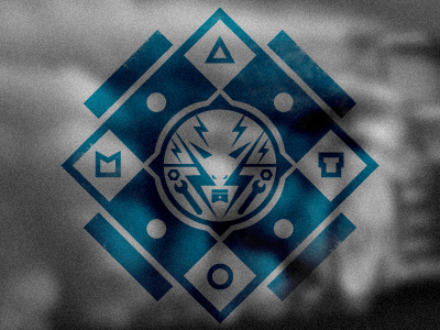 Mato Crest blue bolts compass crest desmato dubtronic lightning logo noise piston texture vector