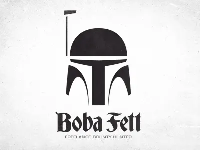 Bob a logo boba fett bw design logo logotype sci fi star wars typography