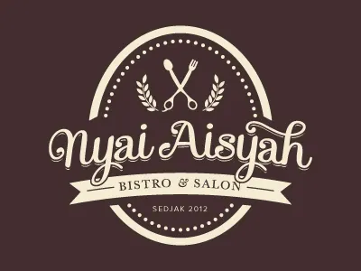 Nyai Aisyah's Retro Logo bistro brand hairsalon hairspa indonesia logo retro type vintage