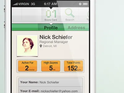 Profile screen account app iphone playbook profile