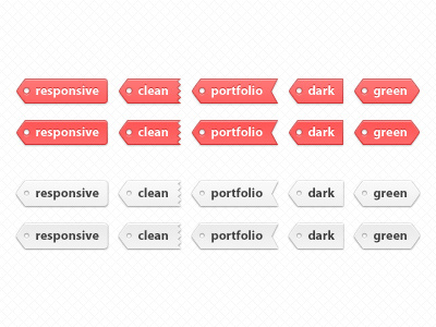 Tags buttons grey red tags