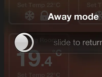 Slide to Return away ios iphone slider temperature