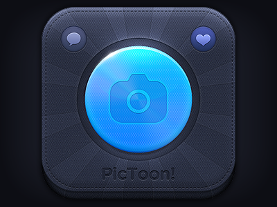 PicToon Icon app blue camera icon ios iphone pictoon