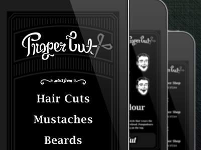 Proper Cut black hair ios mobile typography ui