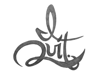 I Quit hand lettering pencil rough