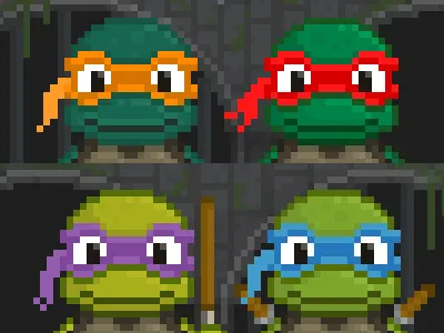 TMNT Gif ninja turtles pixel art tmnt