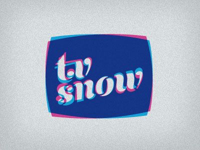 TV Snow lettering logo type