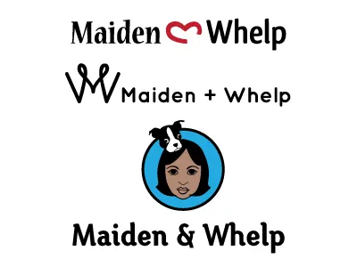 Maiden & Whelp Logo Refinement illustration logo typography