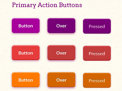 Purple Red Orange Buttons buttons design ui