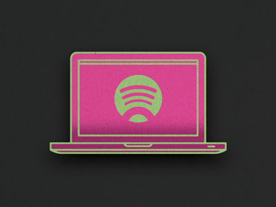 Laptop/Spotify Icon icon illustration