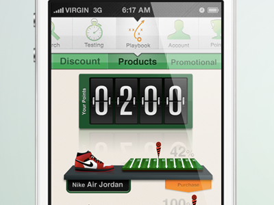 Point screen account app iphone playbook points products