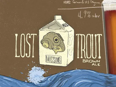 Trout Header beer brew brown ale craft beer missing sad face