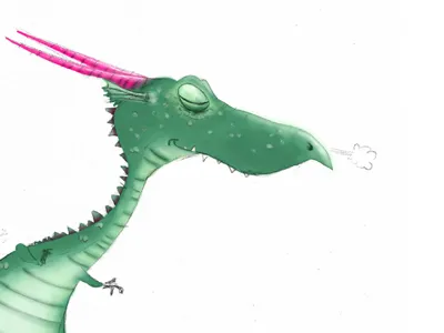 Tai Chi Dragon Step 2 china dragon green illustration pink sketch tai chi year