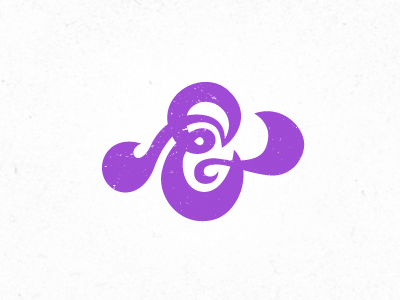 Ampersand ampersand beautiful custom drawn fat hand purple script type typography