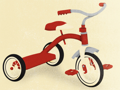 Tricycle illustration poster red retro texture tricycle