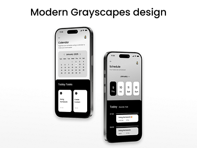 Modern Grayscapes design Design Trend UI UX 2025 ui