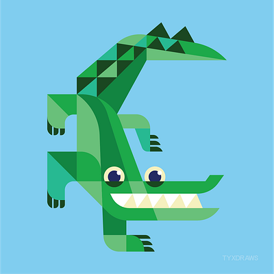 Alligator adobe africa alligator brand branding charlie croc crocodile design flat florida gator graphic harper icon illustration illustrator vector