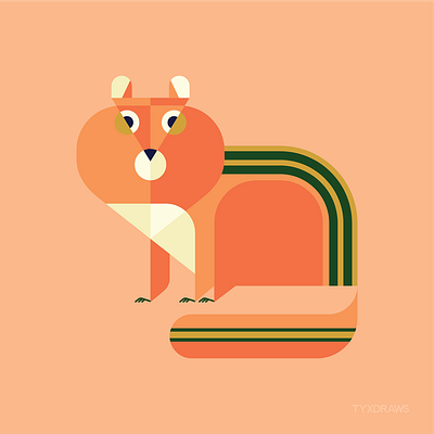 Chipmunk acorn adobe charlie chipmunk flat geometric harper illustrator mouse nature rat squirrel vector