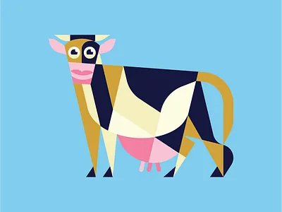 Cow adobe cattle charlie chocolate cow design farm flat geometric graphic harper icon illustrator logo midwest milk moo utter vanilla