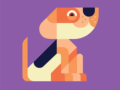 Dog adobe beagle charlie dog flat geometric harper hound illustration illustrator pet woof