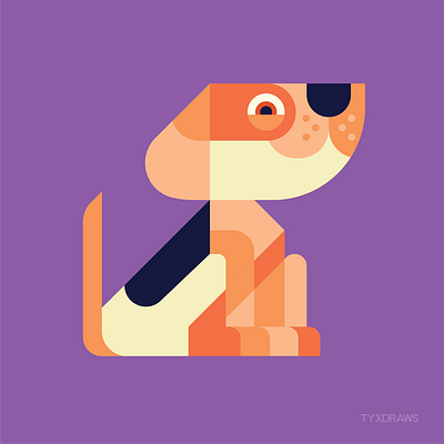 Dog adobe beagle charlie dog flat geometric harper hound illustration illustrator pet woof