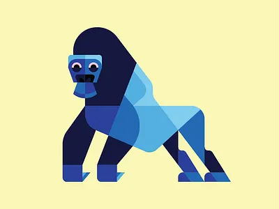 Gorilla adobe ape brand charlie chimp design flat geometric gorilla harper icon illustrator king kong monkey mountain silverback vector