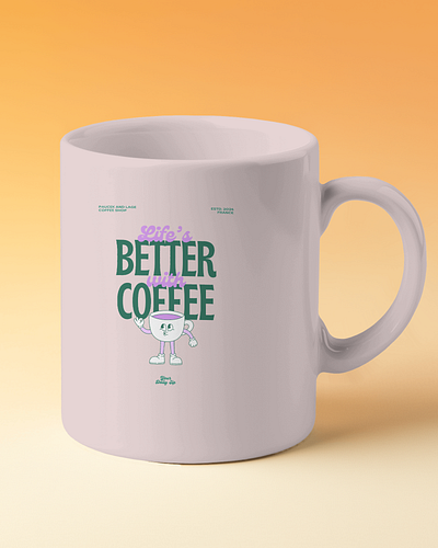 Life’s Better with Coffee and Beautiful Designs home and living mug mockup