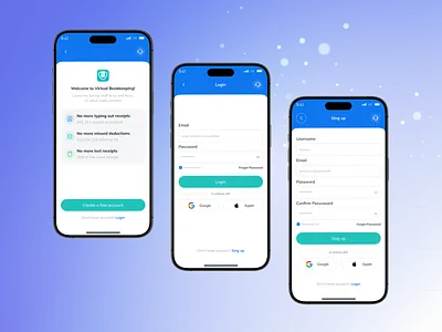 Login and Sign up Screens - Tax & Expenses Management Mobile App app design login and signup login screen loginui management app mobile mobile app password register signup signup page signupform tax tax management ui uiux welcome screen