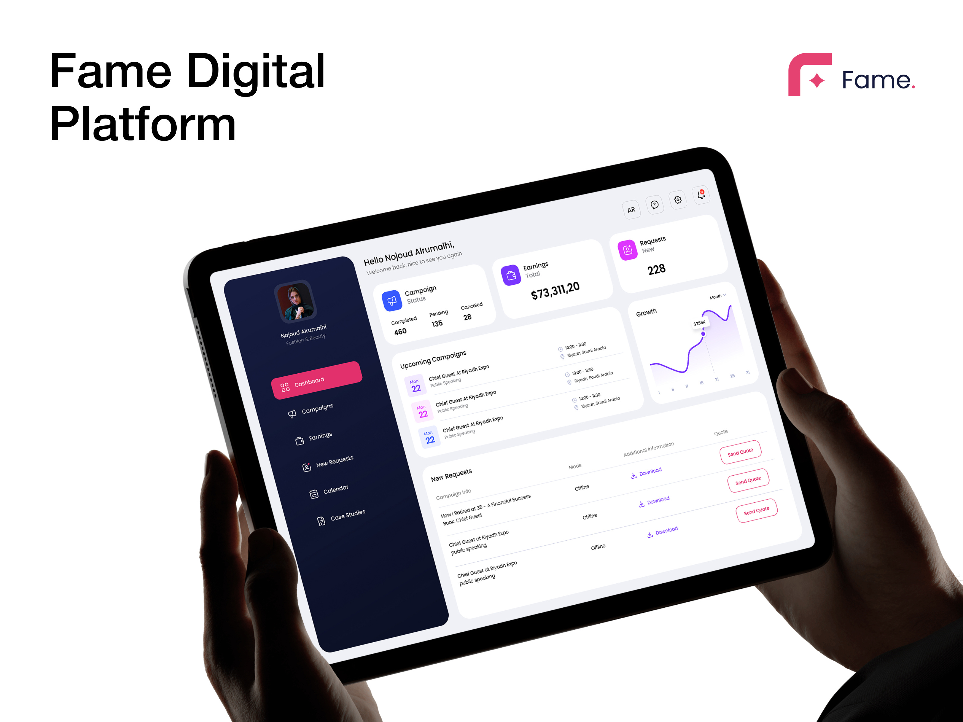 Fame Digital Platform Dashboard - UI/UX admin dashboard app application brand clean ui dashboard digital platform fintech graphic design influencer minimalist saas startup ui ui designer user experience user interface ux ux designer webapp
