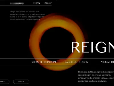 REIGN (Homepage/Web Design) ai animation branding graphic design landing page motion graphics ui web design