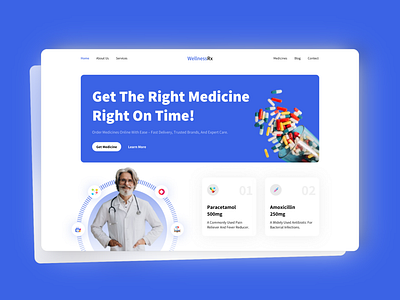 WellnessRx - Landing page doctor dribbble landingpage medicine productdesign shots uiux userinterface webdesign