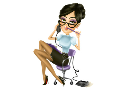 Secretary for fm.c-arena.com business character girl office phone secretary violet